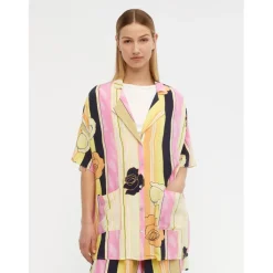 .Object Object dame skjorte OBJLILLIE - Begonia Pink Autmn Sunset Discount