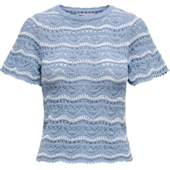 ONLY dame bluse ONLANNASOFIA - Forever Blue Stripes Cloud Dancer Outlet