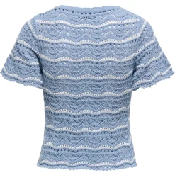 ONLY dame bluse ONLANNASOFIA - Forever Blue Stripes Cloud Dancer Outlet