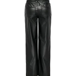 ONLY Dame Bukser FAUX LEATHER ONLKIRI - Black Hot