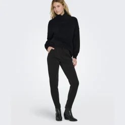 ONLY dame bukser ONLPOPTRASH-ALYA - Black Silver lurex Outlet