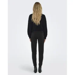 ONLY dame bukser ONLPOPTRASH-ALYA - Black Silver lurex Outlet