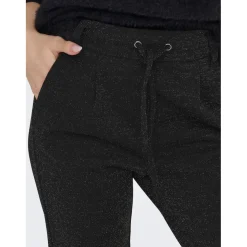 ONLY dame bukser ONLPOPTRASH-ALYA - Black Silver lurex Outlet