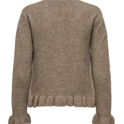 ONLY DAME CARDIGAN ONLRIMA - Walnut Melange Button Hot