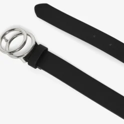 ONLY DAME FAUX LÆDER BÆLTE ONLRASMI - BLACK/SHINY SILVER BUCKLE New