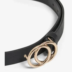 ONLY DAME FAUX LÆDER BÆLTE ONLRASMI - BLACK/SHINY GOLD BUCKLE Online