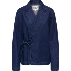 ONLY dame jakke ONLELLIS - Dark Blue Denim Outlet