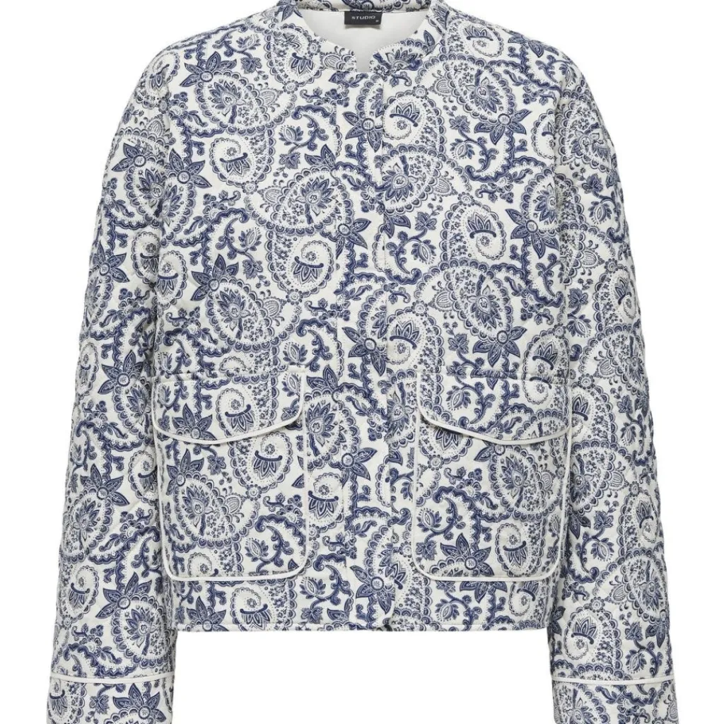 ONLY dame jakke ONLHALLIE - Cloud Dancer BLUE TILE PRINT