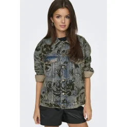 ONLY dame jakke ONLMOTT - Medium blue denim Sale