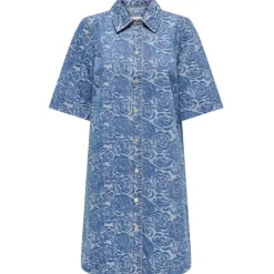 ONLY DAME KJOLE ONLBELLE - Medium Blue Denim Flower