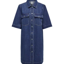 ONLY dame kjole ONLBELLE - Dark Blue Denim Best