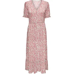 ONLY dame kjole ONLCHANTI - Cloud Dancer RED LUCY FLOWER Outlet