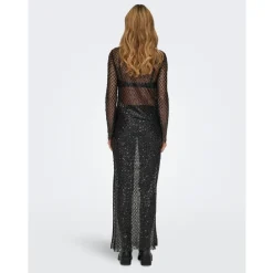 ONLY dame kjole ONLDONNA - Black SEQUINS= BLACK AND SILVER Discount