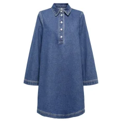 ONLY dame kjole ONLFREYA - Medium blue denim Outlet