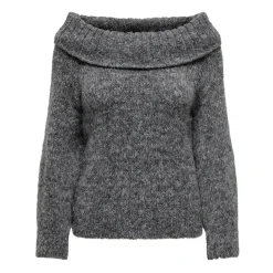 ONLY dame off shoulder strik ONLMARIE - Medium grey melange Clearance