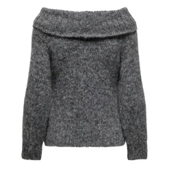 ONLY dame off shoulder strik ONLMARIE - Medium grey melange Clearance