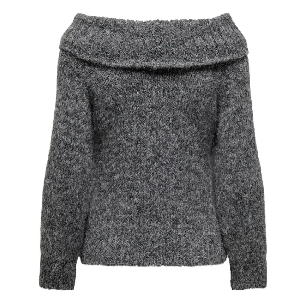 ONLY dame off shoulder strik ONLMARIE - Medium grey melange Clearance