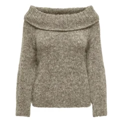 ONLY dame off shoulder strik ONLMARIE - Weathered Teak Melange