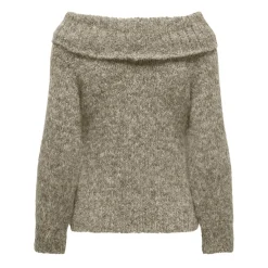 ONLY dame off shoulder strik ONLMARIE - Weathered Teak Melange