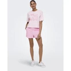 ONLY dame shorts ONLFILUCCA - Fuchsia Pink Checks W BRIGHT WHITE SMALL Sale