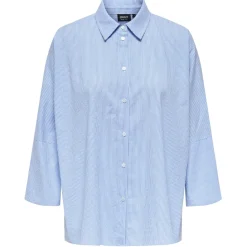 ONLY dame skjorte ONLAUGUSTA - Cloud Dancer BLUE STRIPES Outlet