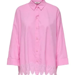 ONLY dame skjorte ONLGRACES - Fuchsia Pink BRIGHT WHITE EMB. Hot