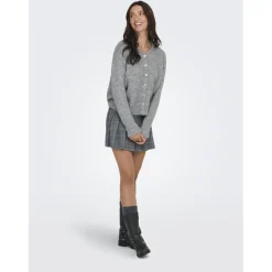ONLY dame strik cardigan ONLMAGGIE - Light Grey Melange Clearance