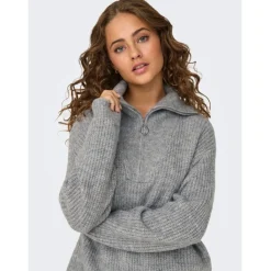 ONLY dame strik ONLBAKER - Medium grey melange Outlet