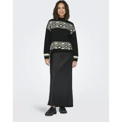 ONLY dame strik ONLVICTORIA - Black PUMICE STONE JACQUARD New