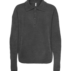 ONLY Dame Strik Polo ONLTALIO - Dark Grey Melange Detail:DTM Horn Button Clearance