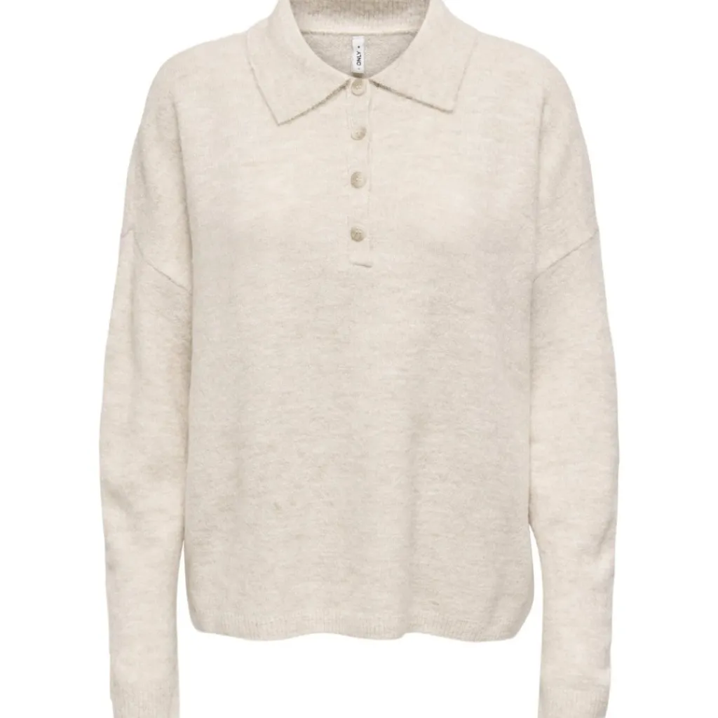 ONLY Dame Strik Polo ONLTALIO - Whitecap Gray Detail:Melange/DTM Horn Button Online