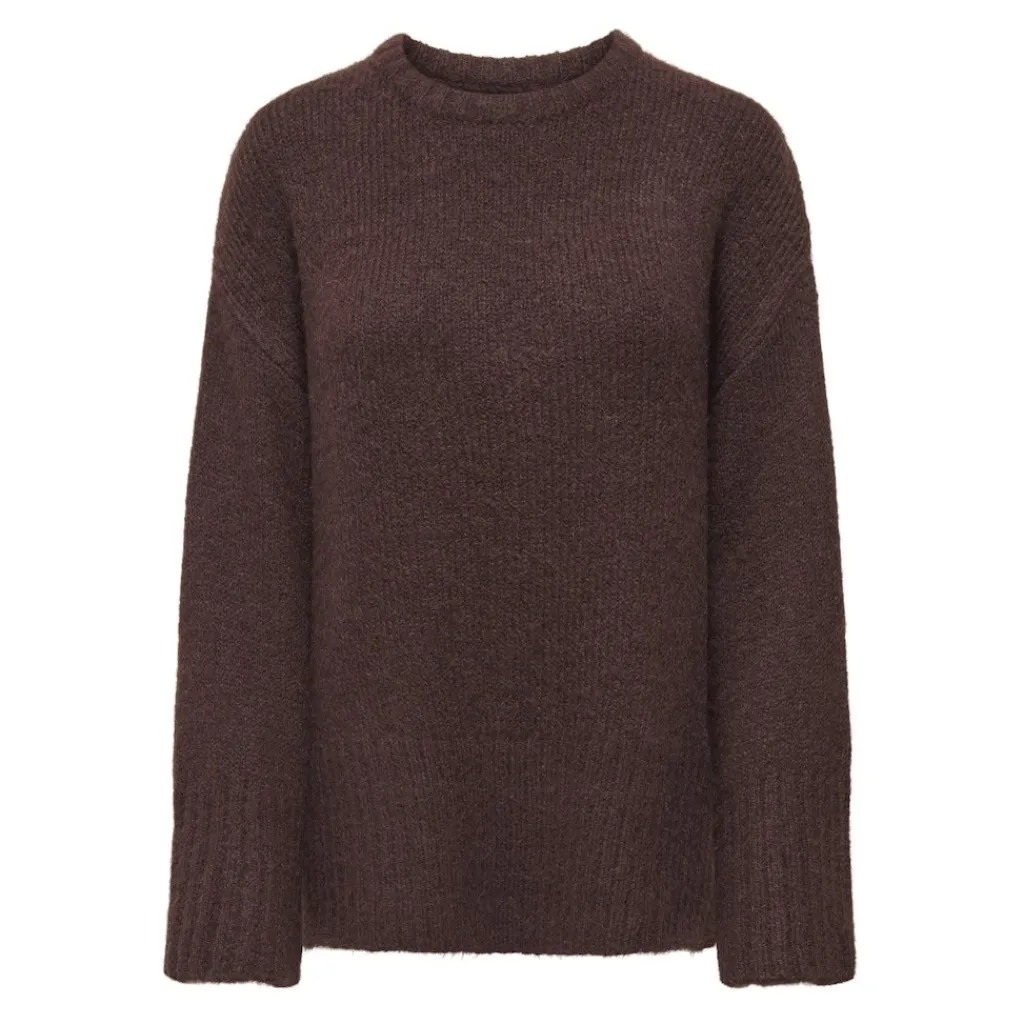 ONLY dame strik trøje ONLMAGGIE - Seal Brown Hot