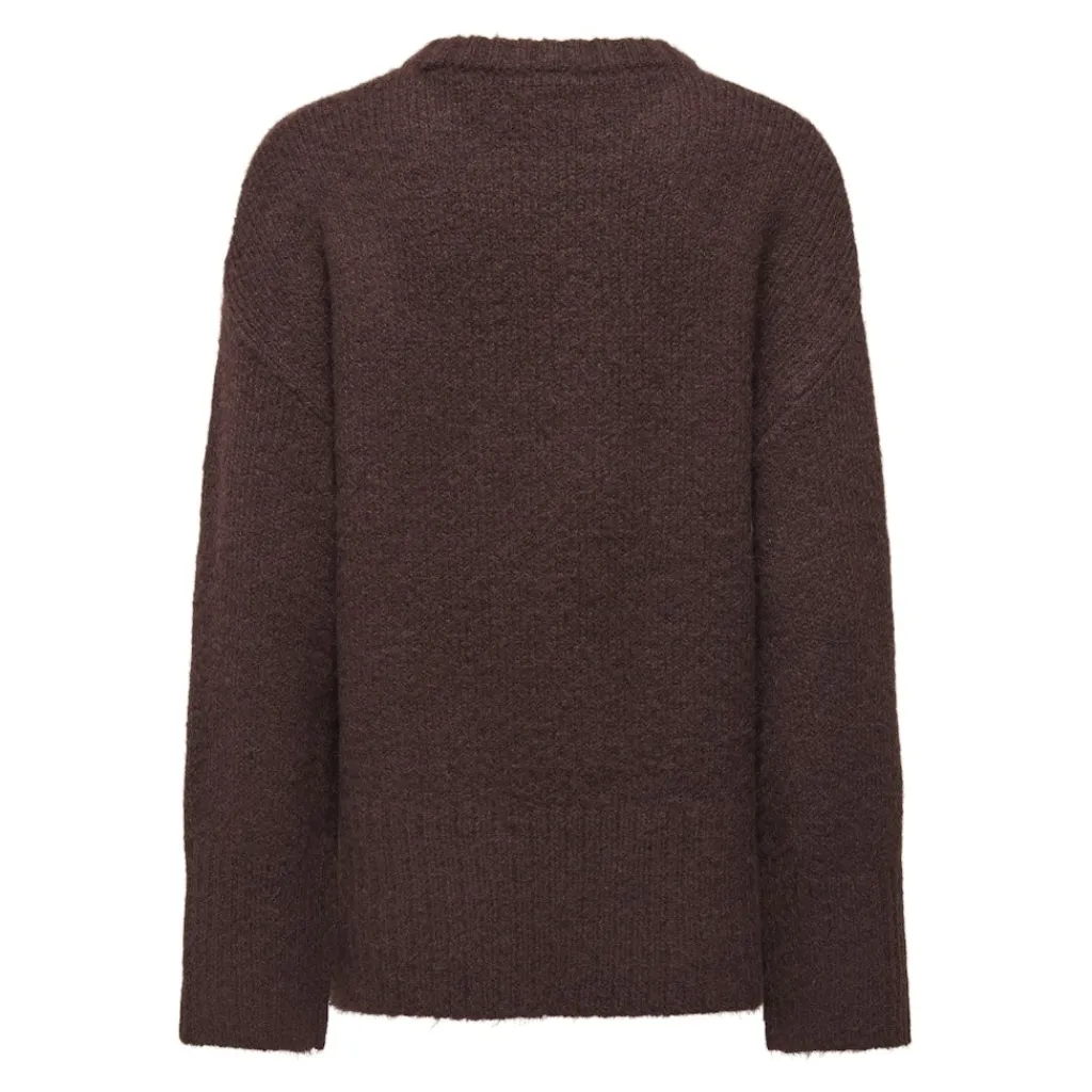 ONLY dame strik trøje ONLMAGGIE - Seal Brown Hot