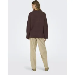 ONLY dame strik trøje ONLMAGGIE - Seal Brown Hot