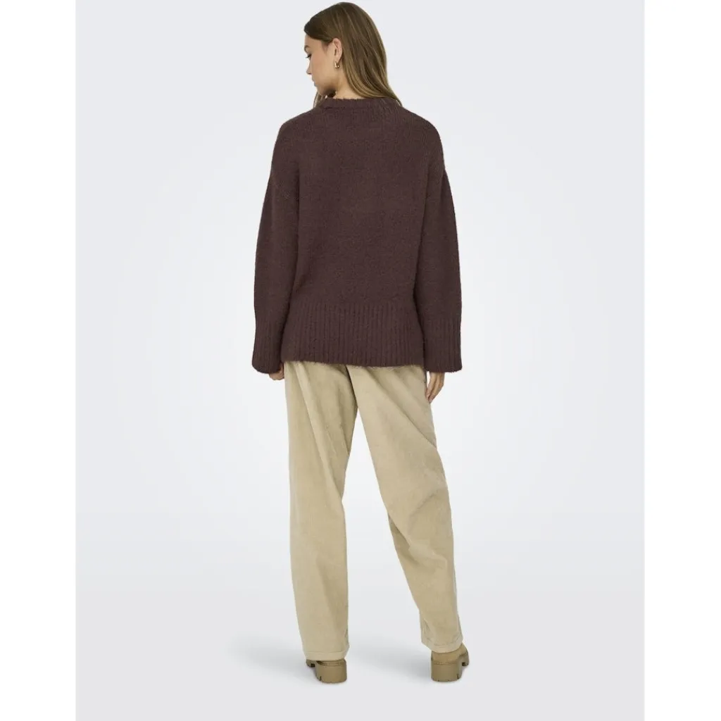 ONLY dame strik trøje ONLMAGGIE - Seal Brown Hot