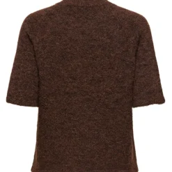 ONLY dame striktrøje ONLAZU - Seal Brown Outlet