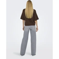 ONLY dame striktrøje ONLAZU - Seal Brown Outlet