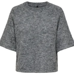 ONLY dame striktrøje ONLAZU - Dark grey melange Clearance
