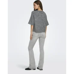 ONLY dame striktrøje ONLAZU - Dark grey melange Clearance