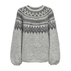 ONLY dame striktrøje ONLREYKJA - Light Grey Melange Online