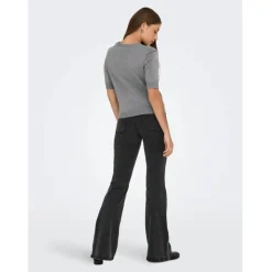 ONLY DAME STRIKTRØJE ONLVENICE - Light Grey Melange White Pearls New