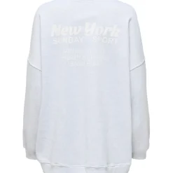 ONLY dame sweatshirt ONLDAZE - Light Grey Melange New york Online