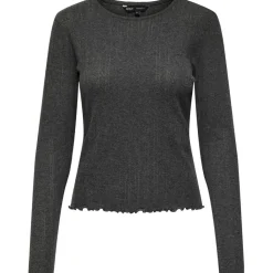 ONLY dame top ONLCARLOTTA - Dark grey melange Sale