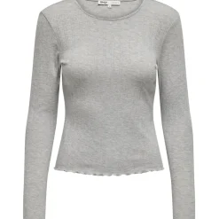 ONLY dame top ONLCARLOTTA - Light Grey Melange Online