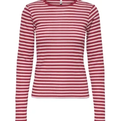 ONLY dame Top ONLELLI - Salsa Stripes:Parfait pink Outlet