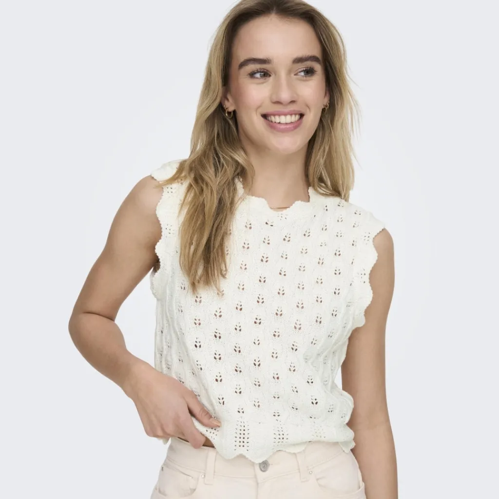 ONLY dame top ONLLUNA - Cloud Dancer Best