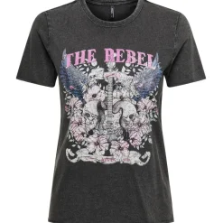 ONLY dame t-shirt ONLLUCY - Black The rebel Sale
