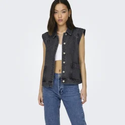 ONLY dame vest ONLKENNEDY - Washed Black Hot