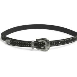 PIECES dame bælte PCARRAN - Black Silver trim