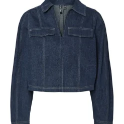 PIECES dame bluse PCFABIA - Dark Blue Denim New